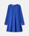 Lafayette 148 Responsible Finesse Crepe A-line Godet Dress In Blue