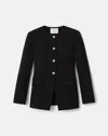 Lafayette 148 Responsible Finesse Crepe Cluster Button Jacket In Black