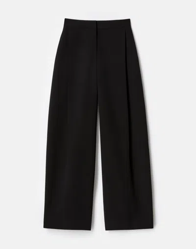 Lafayette 148 Responsible Finesse Crepe Cooper Pleated Barrel Leg Ankle Pant In Black
