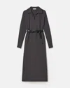 Lafayette 148 Responsible Finesse Crepe Dolman Belted Dress In Carbon