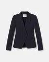 Lafayette 148 Responsible Finesse Crepe Double Breasted Blazer In Black