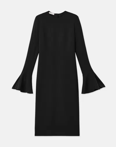 Lafayette 148 Responsible Finesse Crepe Godet Sleeve Dress In Black