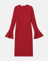 LAFAYETTE 148 RESPONSIBLE FINESSE CREPE GODET SLEEVE DRESS