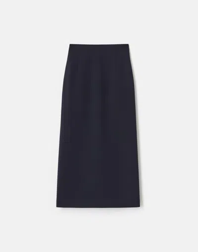 Lafayette 148 Responsible Finesse Crepe High Waisted Pencil Skirt In Blue