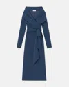 Lafayette 148 Responsible Finesse Crepe Portrait Wrap Collar Dress In Lido Blue