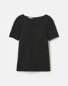 Lafayette 148 Responsible Finesse Crepe Puff Sleeve Blouse In Black