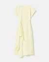 Lafayette 148 Responsible Finesse Crepe Side Tie Handkerchief Dress In Yellow Chalk