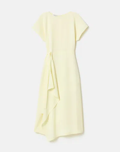 Lafayette 148 Responsible Finesse Crepe Side Tie Handkerchief Dress In Yellow Chalk
