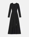 Lafayette 148 Belted Pearl-embellished Gown In Black
