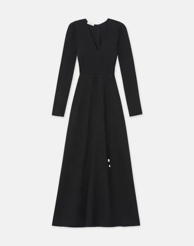 Lafayette 148 Responsible Finesse Crepe Surplice Dress In Black