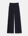 Lafayette 148 Responsible Finesse Crepe Thames Button Wide Leg Pant In Black