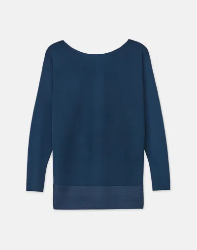 Lafayette 148 Responsible Matte Crepe Dolman Sweater In Lido Blue