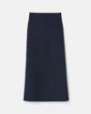 Lafayette 148 Responsible Matte Crepe Knit Midi Skirt In Blue