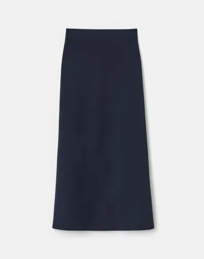 Lafayette 148 Responsible Matte Crepe Knit Midi Skirt In Blue