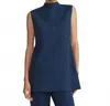 Lafayette 148 Responsible Matte Crepe Mockneck Tunic In Lido Blue In Blue