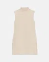 Lafayette 148 Responsible Matte Crepe Mockneck Tunic In Plaster