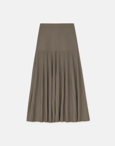 Lafayette 148 Responsible Matte Crepe Ottoman Stitch Skirt In Grey