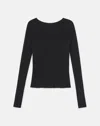 Lafayette 148 Wool-cashmere Crewneck Sweater In Black