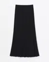 Lafayette 148 Responsible Matte Crepe Ribbed Godet Skirt In Black
