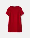 Lafayette 148 Responsible Matte Crepe Short Sleeve Tunic In Red