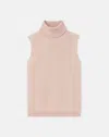 Lafayette 148 Responsible Matte Crepe Sleeveless Turtleneck In Bluff Pink