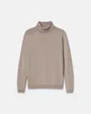 Lafayette 148 Responsible Matte Crepe Turtleneck Sweater In Brown