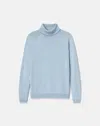 Lafayette 148 Responsible Matte Crepe Turtleneck Sweater In Blue