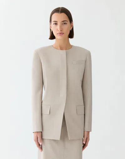Lafayette 148 Responsible Stretch Wool Fitted Blazer In Neutral