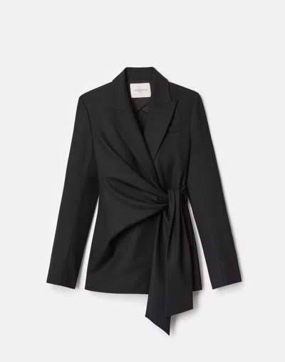 Lafayette 148 Responsible Stretch Wool Slim Wrap Blazer In Black
