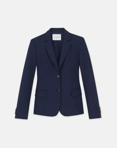 Lafayette 148 Responsible Stretch Wool Two Button Blazer In Blue