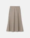 Lafayette 148 Responsible Wool-cashmere Double Face Jersey Reversible Skirt In Concrete,taupe