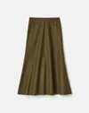Lafayette 148 Responsible Wool-cashmere Double Face Jersey Reversible Skirt In Green