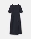 Lafayette 148 Responsible Wool Double Face Fitted Midi Dress In Black