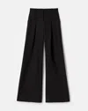 Lafayette 148 Responsible Wool Double Face Warren Pleated Wide Leg Pant In Black
