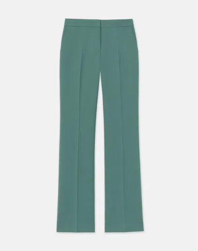 Lafayette 148 Responsible Wool Nouveau Crepe Gates Flared Pant In Ivy Vine