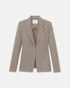 Lafayette 148 New York Fitted Stretch Wool Blazer In Plaster