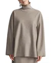 Lafayette 148 Reversible Combo Wool & Cashmere-blend Turtleneck Top In Gray