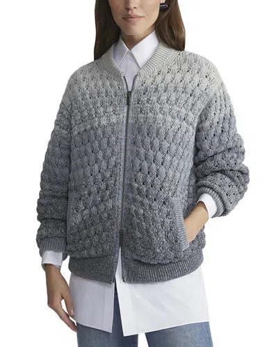 LAFAYETTE 148 REVERSIBLE KNIT LINEN-BLEND BOMBER JACKET