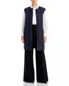 Lafayette 148 Reversible Long Quilted Vest In Navy In Blue