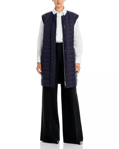 Lafayette 148 Reversible Long Quilted Vest In Navy In Blue