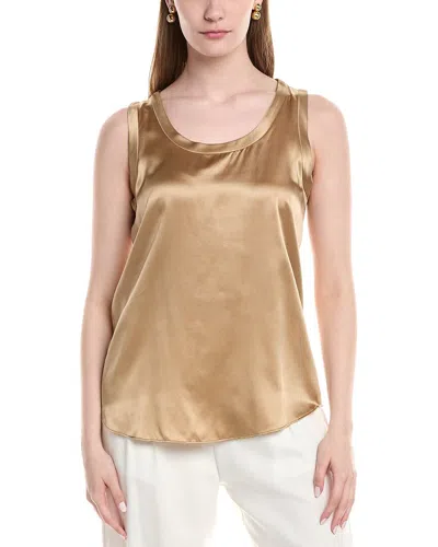 Lafayette 148 Reversible Perla Silk Blouse In Gray