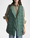 LAFAYETTE 148 REVERSIBLE SHAWL-COLLAR PUFFER VEST