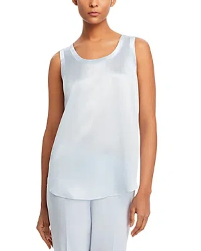 Lafayette 148 Reversible Silk Top In Seawater