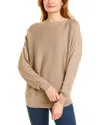 Lafayette 148 Ribbed Asymmetric Silk-blend Sweater In Brown
