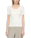 Lafayette 148 Ribbed Button Sweater In Neutral