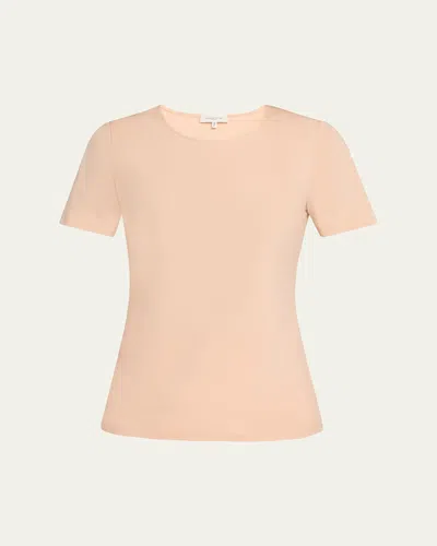 LAFAYETTE 148 RIBBED CREWNECK COTTON T-SHIRT