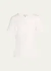 Lafayette 148 Ribbed Crewneck Cotton T-shirt In White