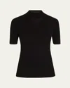 Lafayette 148 Ribbed Mock-neck Sweater In Black