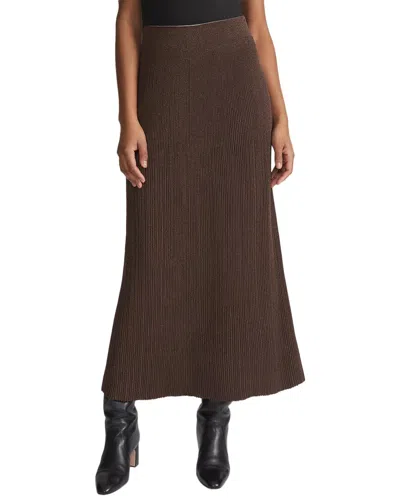 Lafayette 148 Ribbed Pull On Knit Skirt In Brown