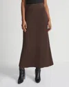 Lafayette 148 Finespun Voile Sunburst Ribbed Skirt In Brown